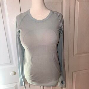 Lululemon Women's‎ Swiftly Tech Long Sleeve Shirt Mint Sea Mist Green Sz 6 Great
